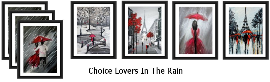 Choice Lovers In The Rain Framed Art Prints